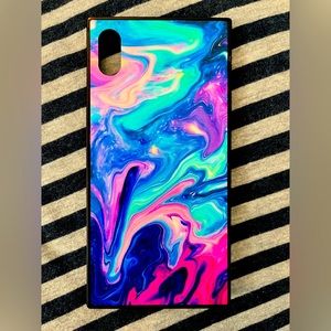 Galaxy Square Rubber iPhone XS Max Phone Case